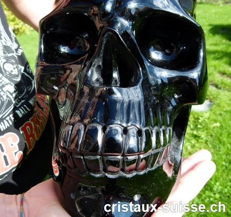 Crâne GEANT en Obsidienne 25 x 20 cm. Pièce unique 9,270 kilos