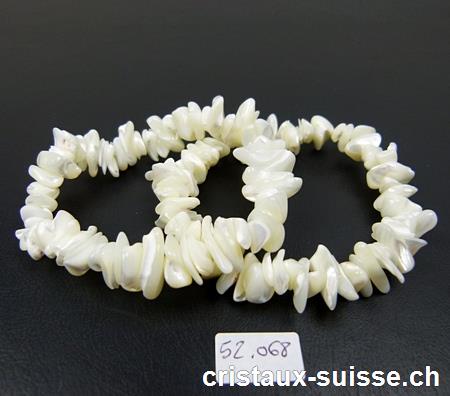 Bracelet Nacre, élastique 17 - 18 cm