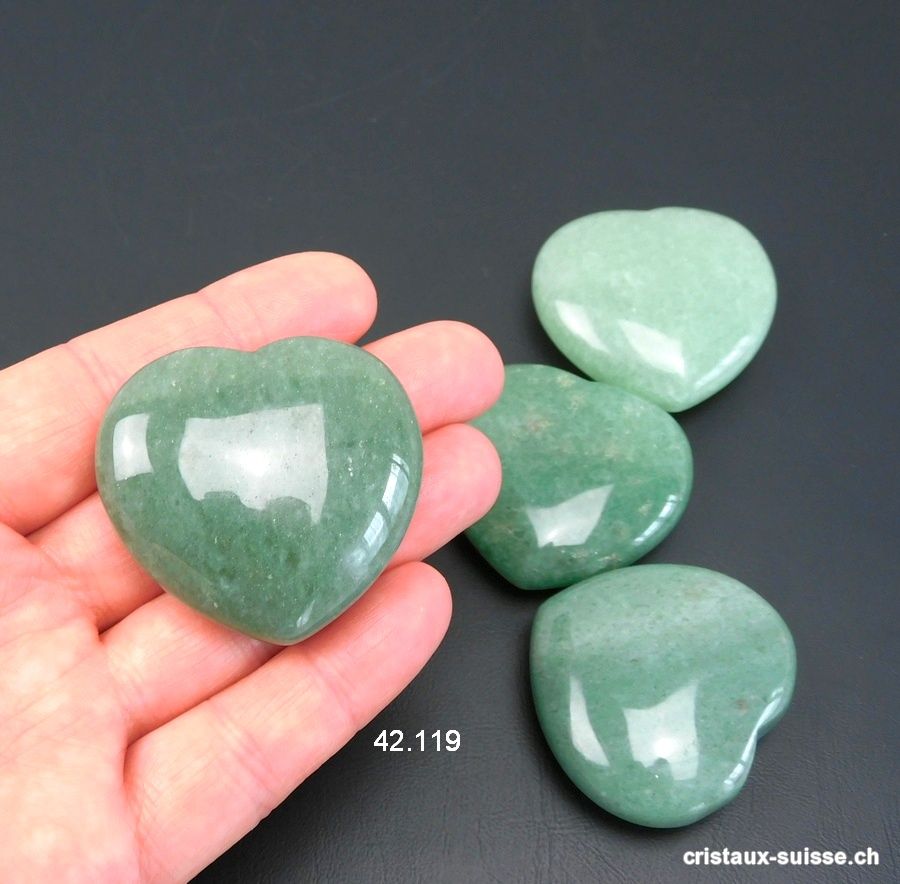 Coeur Aventurine verte 4,2 x 4 x 1,5 cm