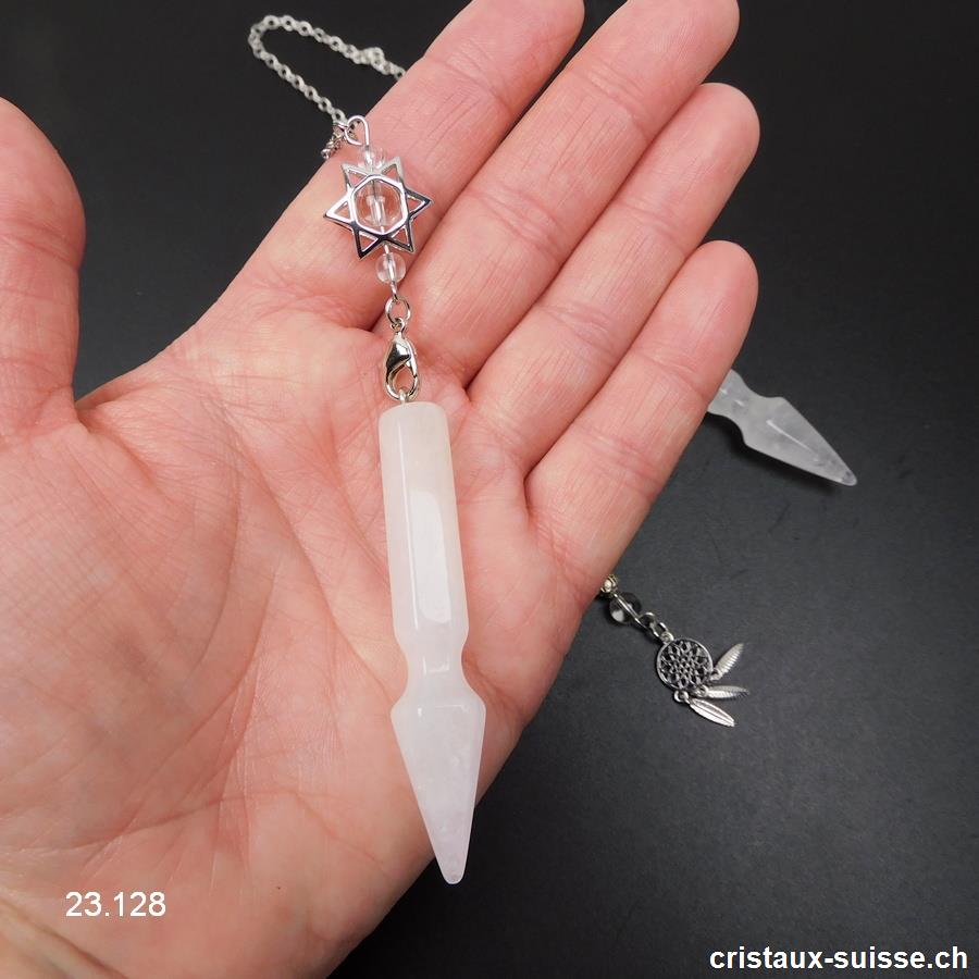 Pendule Cristal de roche blanc 6 cm, avec Attrape-Rêve - Dreamcatcher