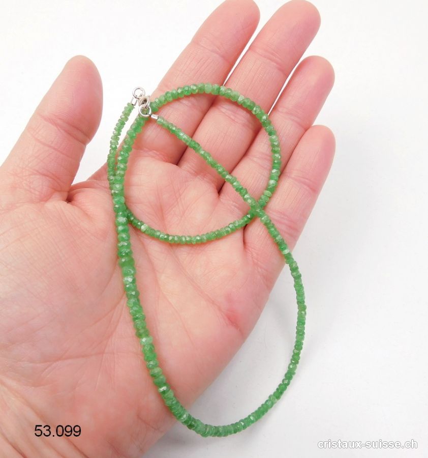 Collier Grenat Tsavorite facetté 2 à 4 mm / 45 cm