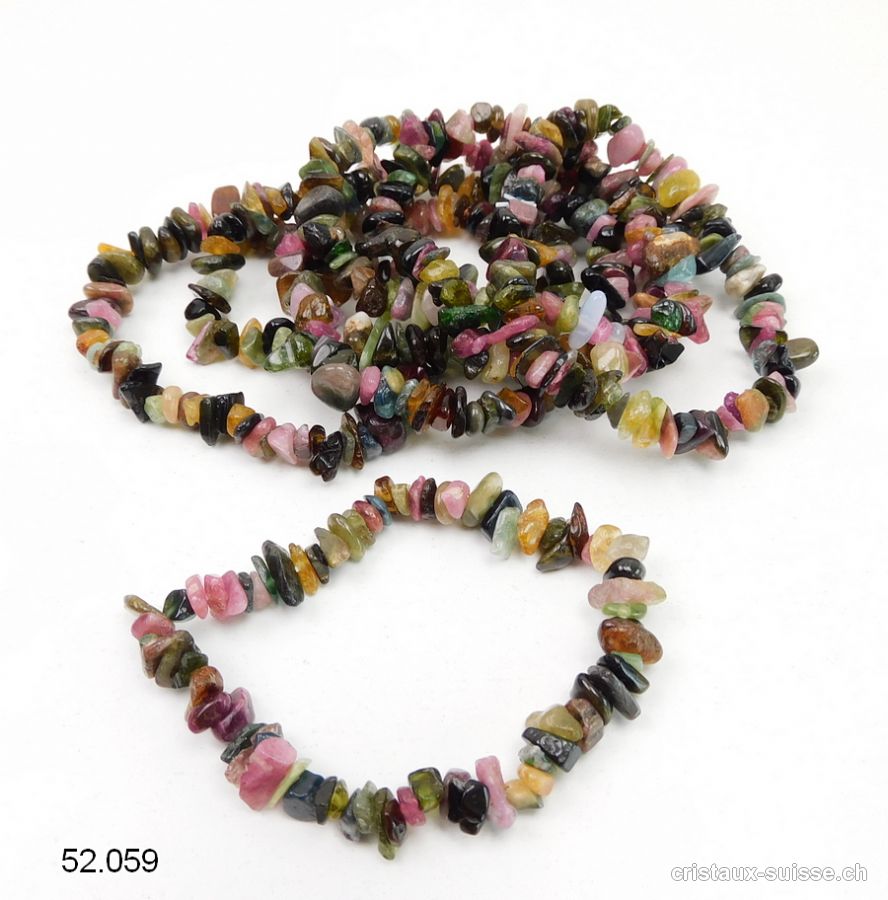 Bracelet Tourmaline multi, élastique 18 - 18,5 cm