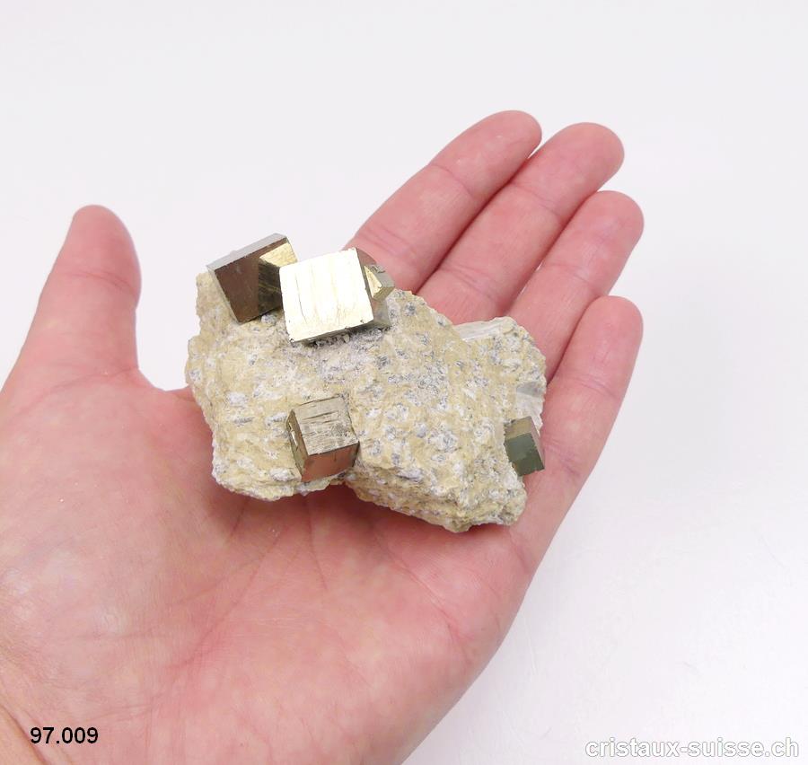 Pyrite brute d'Espagne sur matrice. Pièce unique 142 grammes