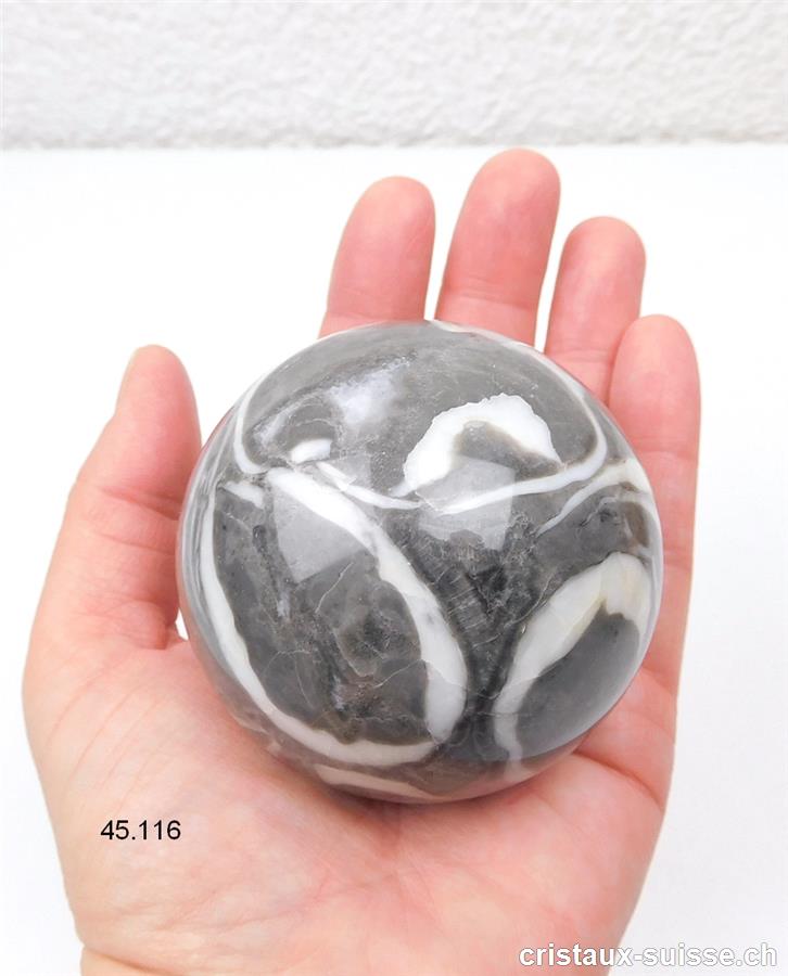 Boule Calcite - Septarie grise 6,5 cm. Pièce unique 400 grammes