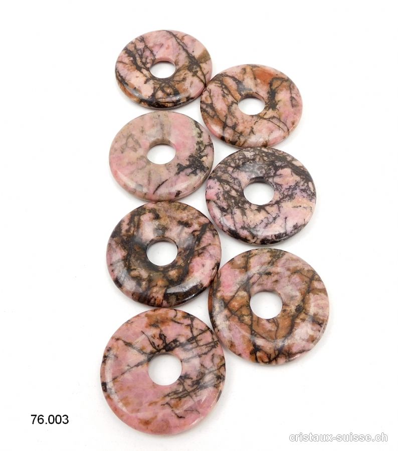 Rhodonite, donut 3 cm. OFFRE SPECIALE