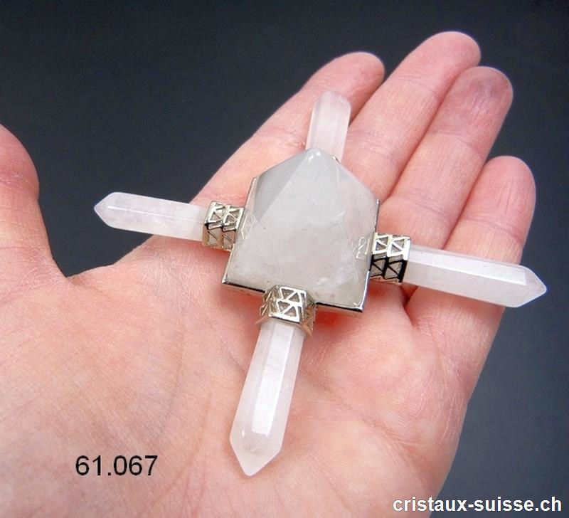 Cristal de Roche - Quartz blanc, Pyramide amplificateur d'énergie. env. 9 cm