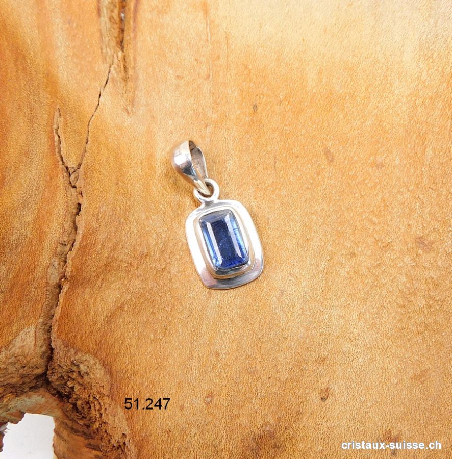 Pendentif Cyanite bleue 1,5 cm en argent 925