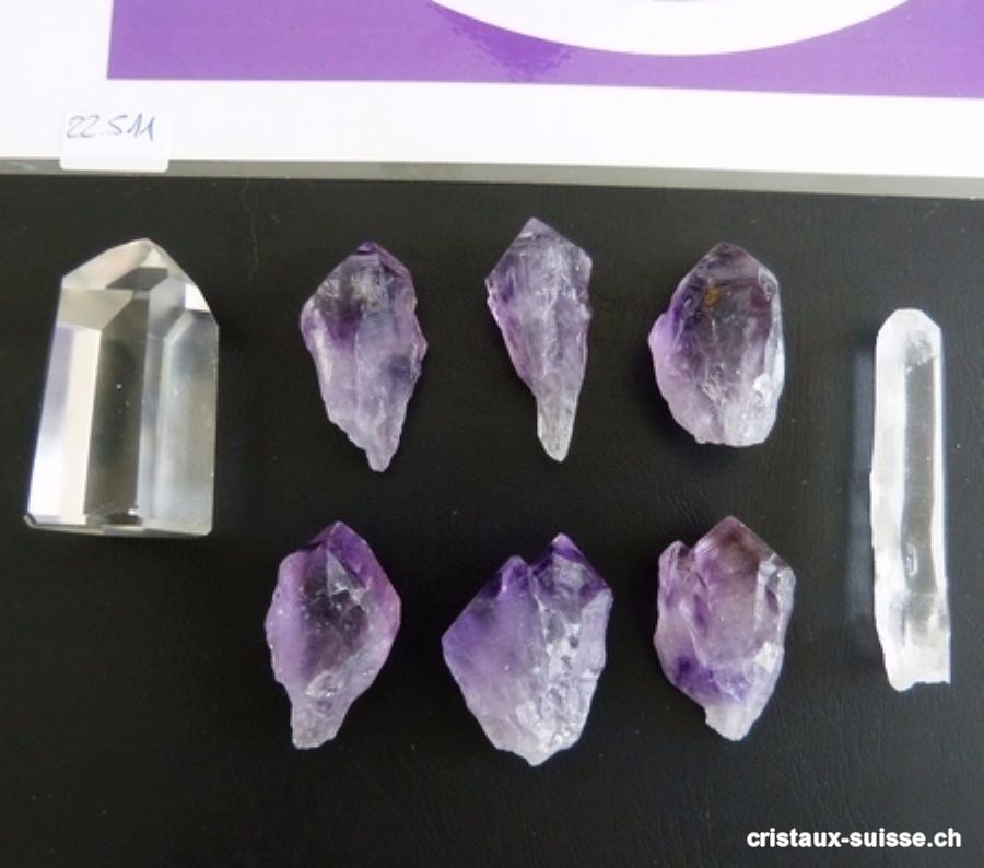 Flamme violette Reiki, Set complet. Lot unique avec améthystes