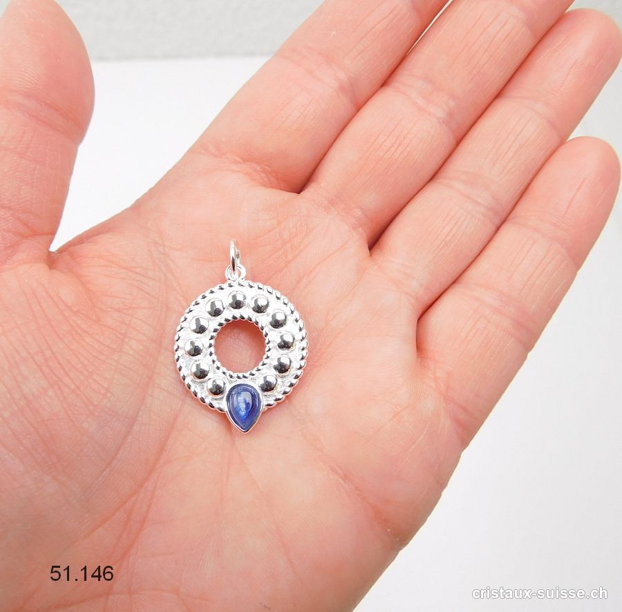 Pendentif Cyanite bleue en argent 925. Pièce unique