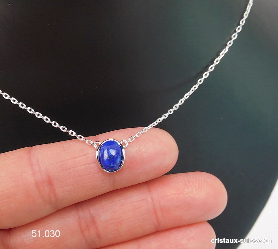 Pendentif Lapis-lazuli avec chaîne en argent 925. Réglable 41 - 44 cm