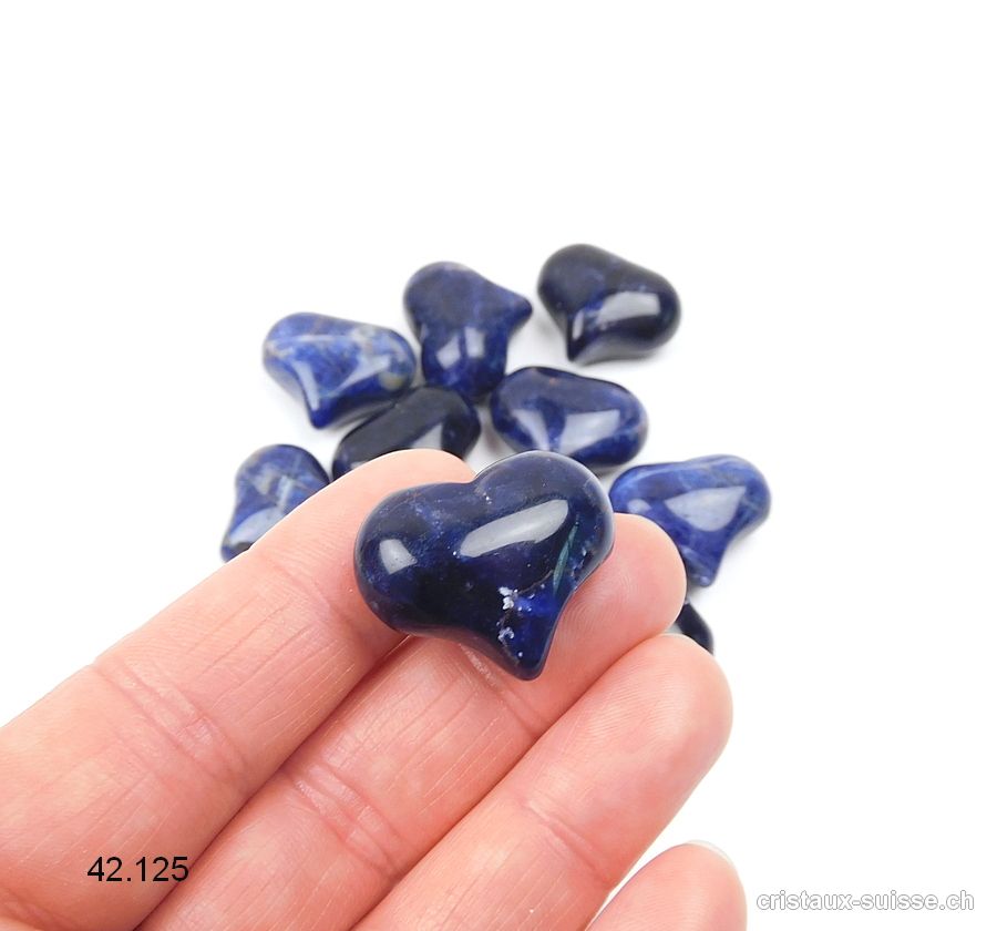 Coeur Sodalite 2,5 x 1,5 - 2 cm, foncée et bombé