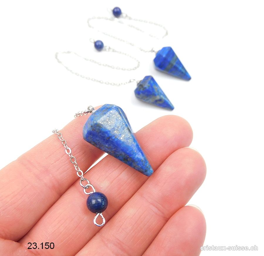 Pendule Lapis-Lazuli facetté, petit 2,5 cm. Offre Spéciale