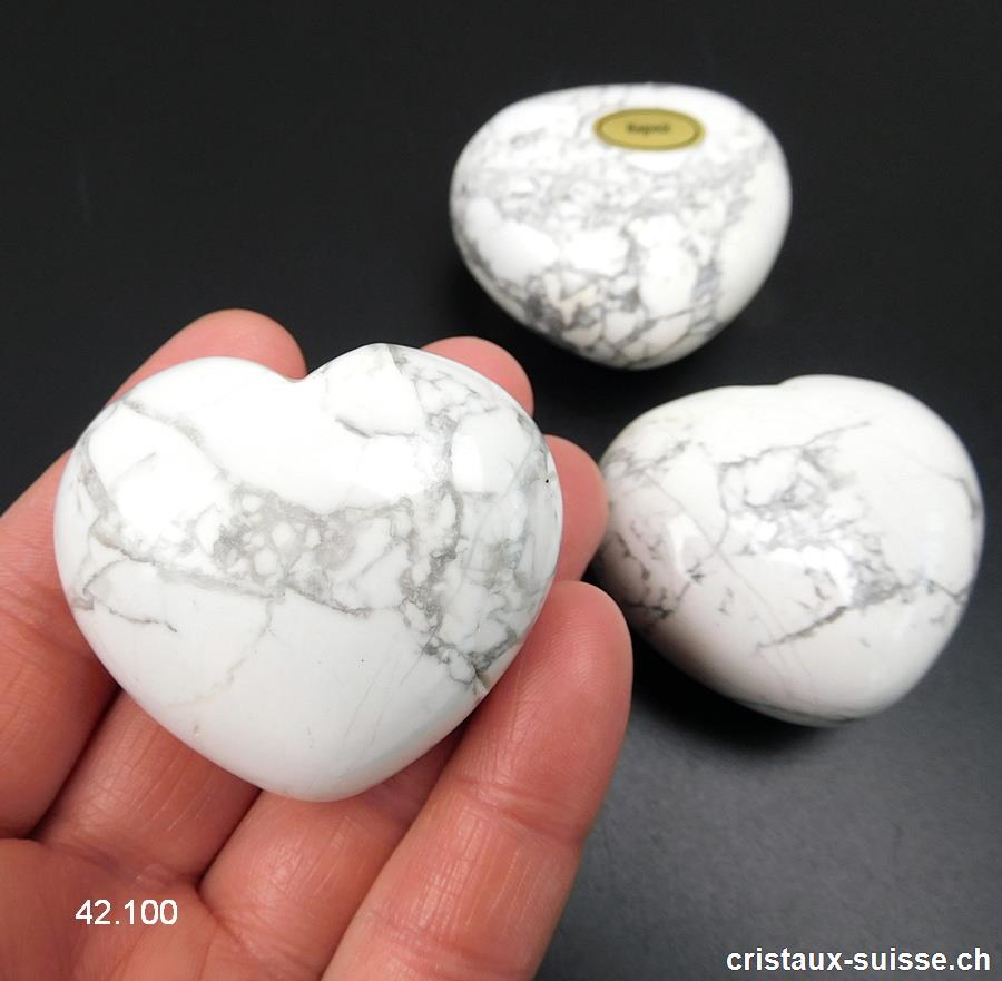 Coeur Magnésite 4,5 x 4 x 2,3 cm, bombé
