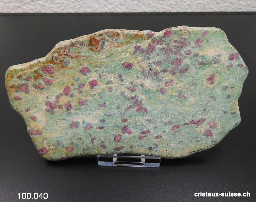 Plaque Rubis - Fuchsite 14,5 cm. Pièce unique