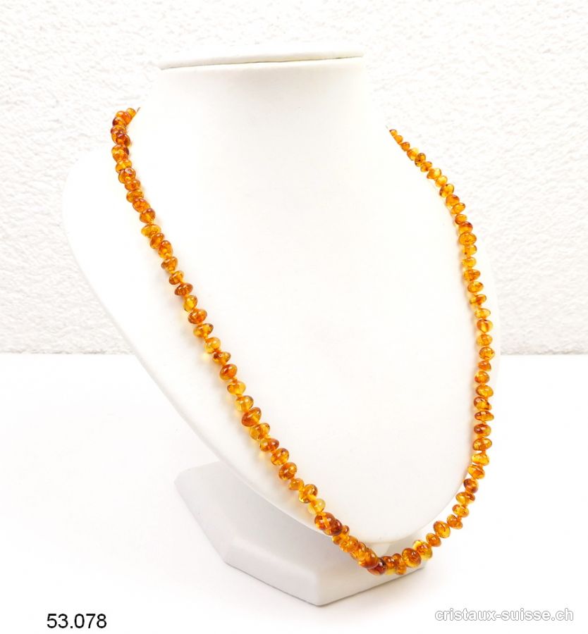 Collier Ambre miel noué 5-8 mm / 60 - 62 cm
