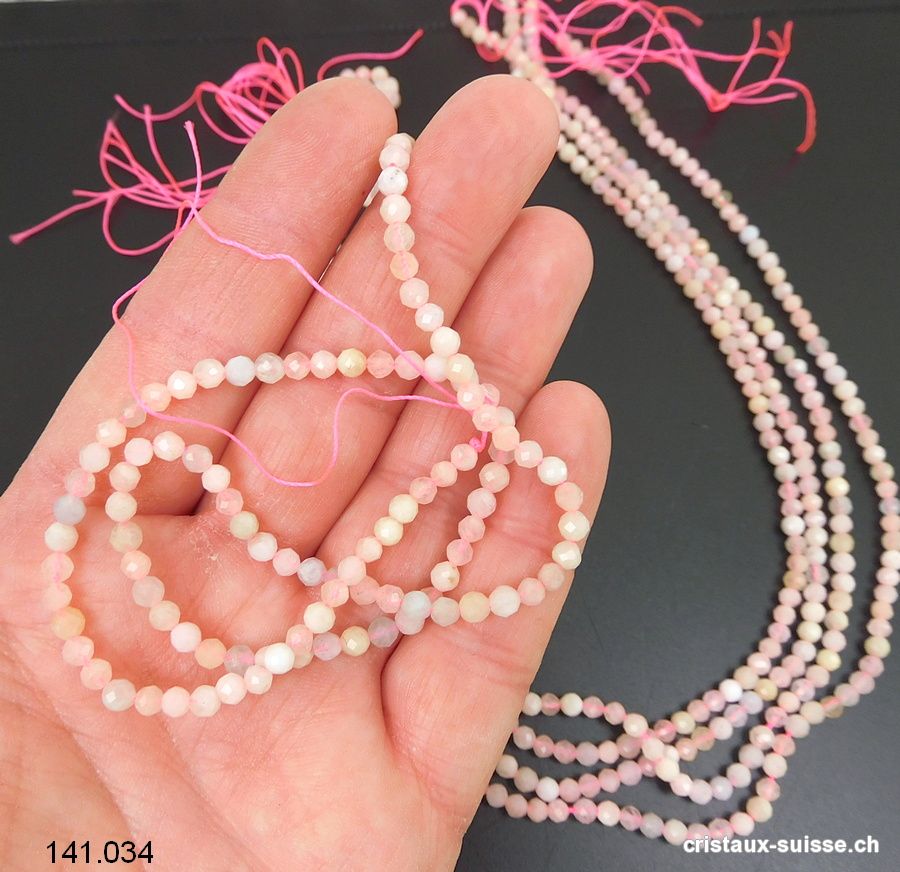 Rang Morganite et Béryl FACETTÉ 3,5 mm / 39 cm