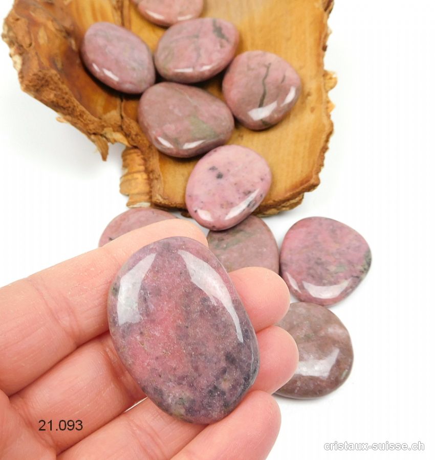 Rhodonite 4 cm, plate. Taille L - XL