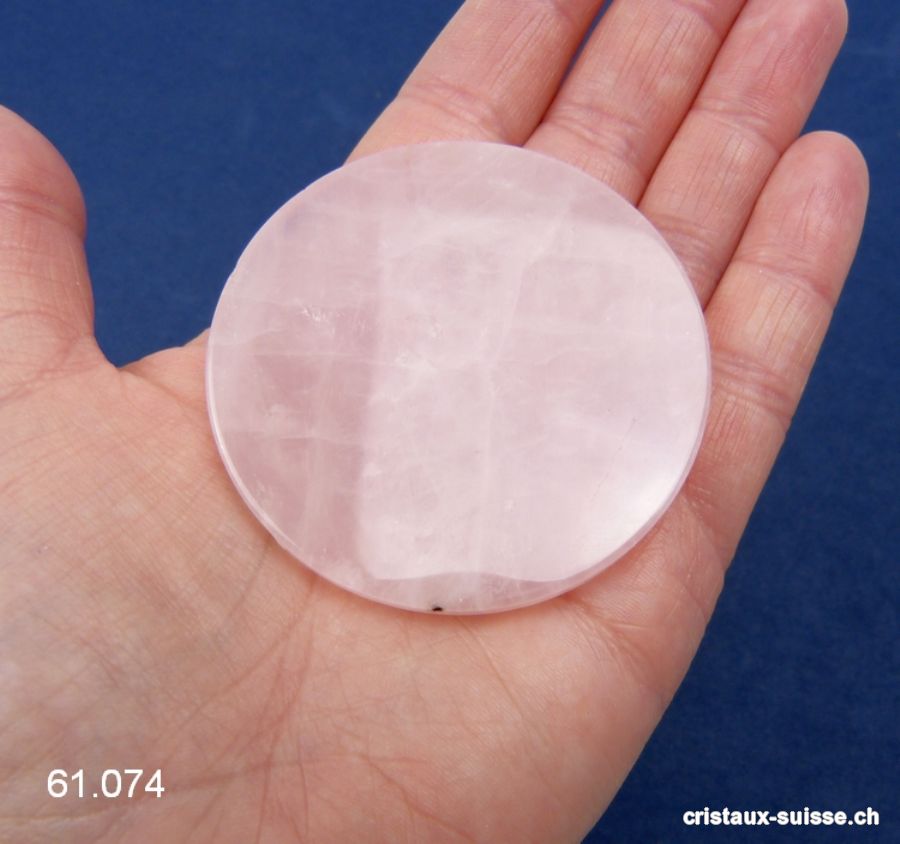 1 Disque Quartz rose 6 x 0,5 cm d'épais