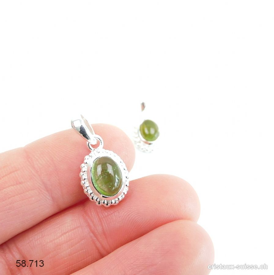 Pendentif Tourmaline verte - Verdélite en argent 925