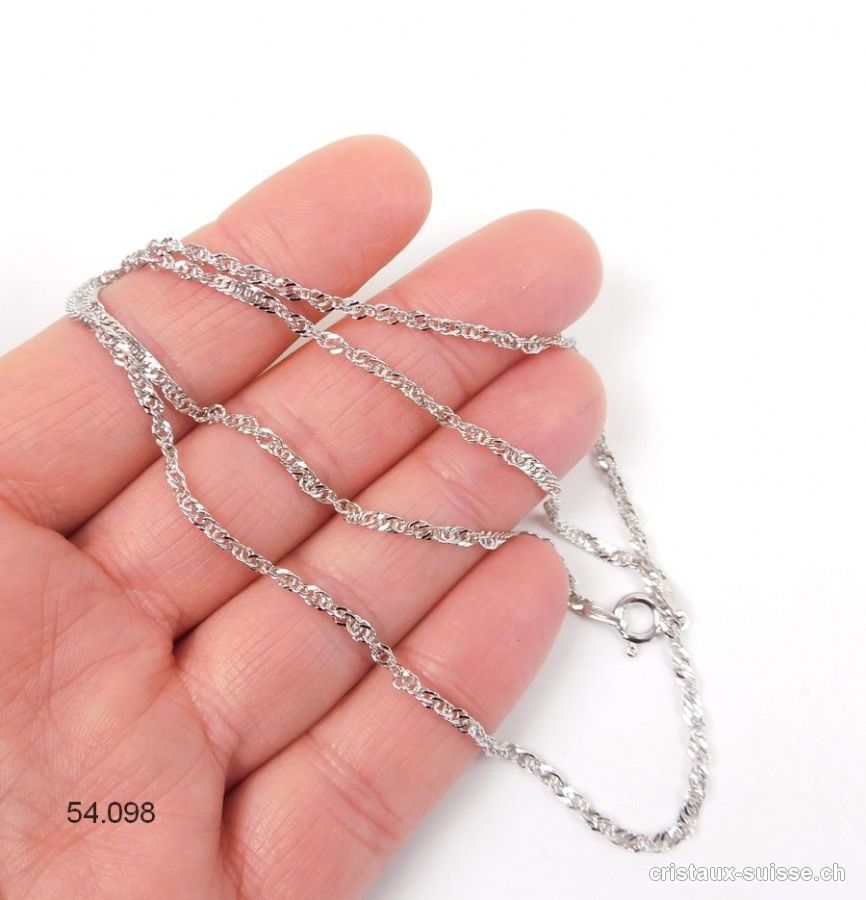 Chaîne torsadée en argent 925, L. 45 cm. RHODIÉ