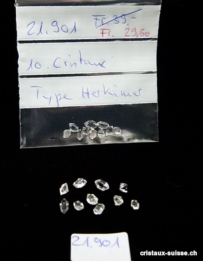 10 x Herkimer Diamant du Pakistan 2 à 4 mm. Qualité A