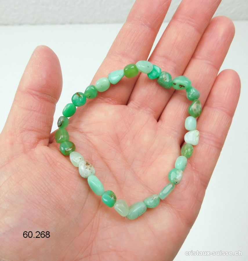 Bracelet Chrysoprase 6-10 mm, élastique 19 cm