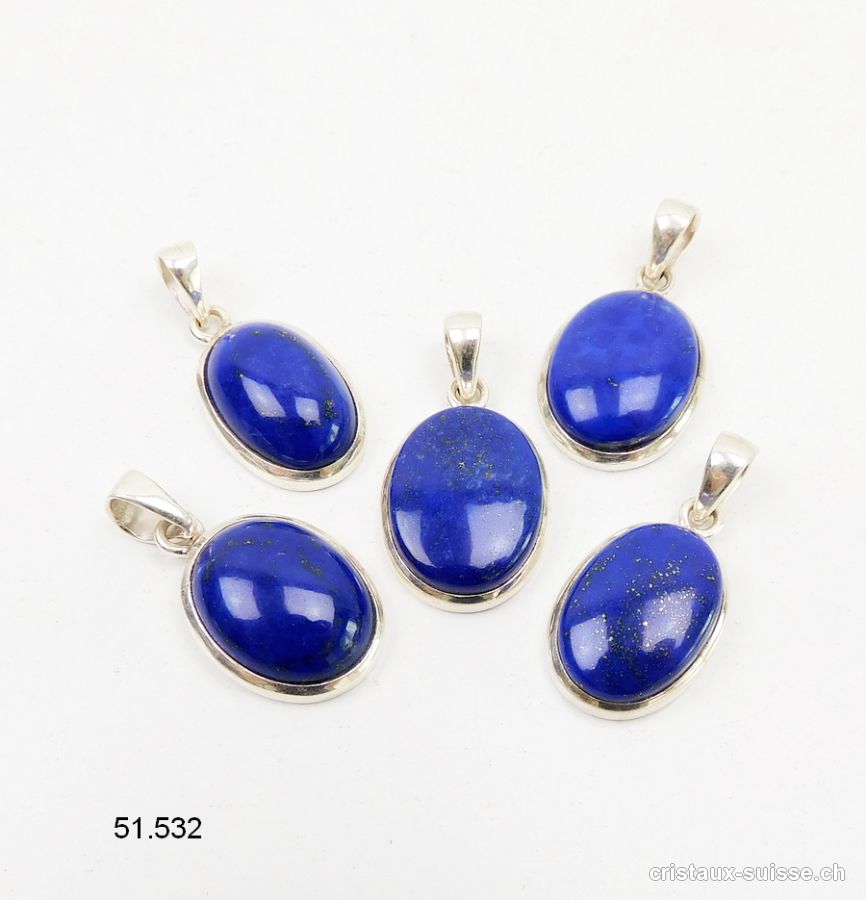 Pendentif Lapis-Lazuli d' Afghanistan en argent 925