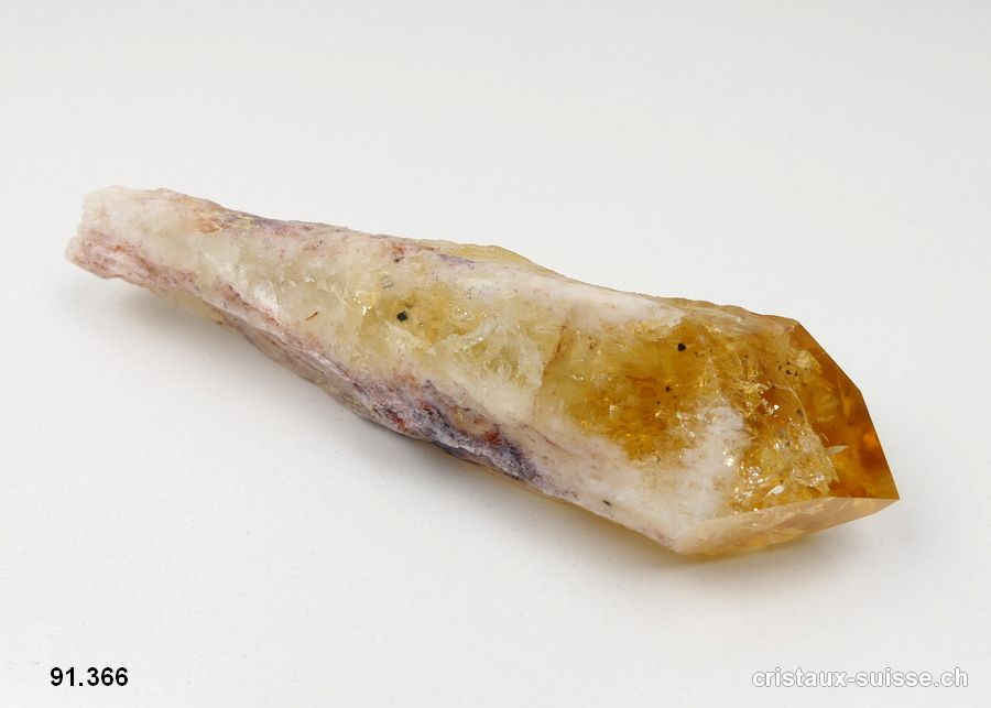 Citrine du Brésil pointe brute GEANTE. Longueur 22 cm. Pièce unique 614 grammes