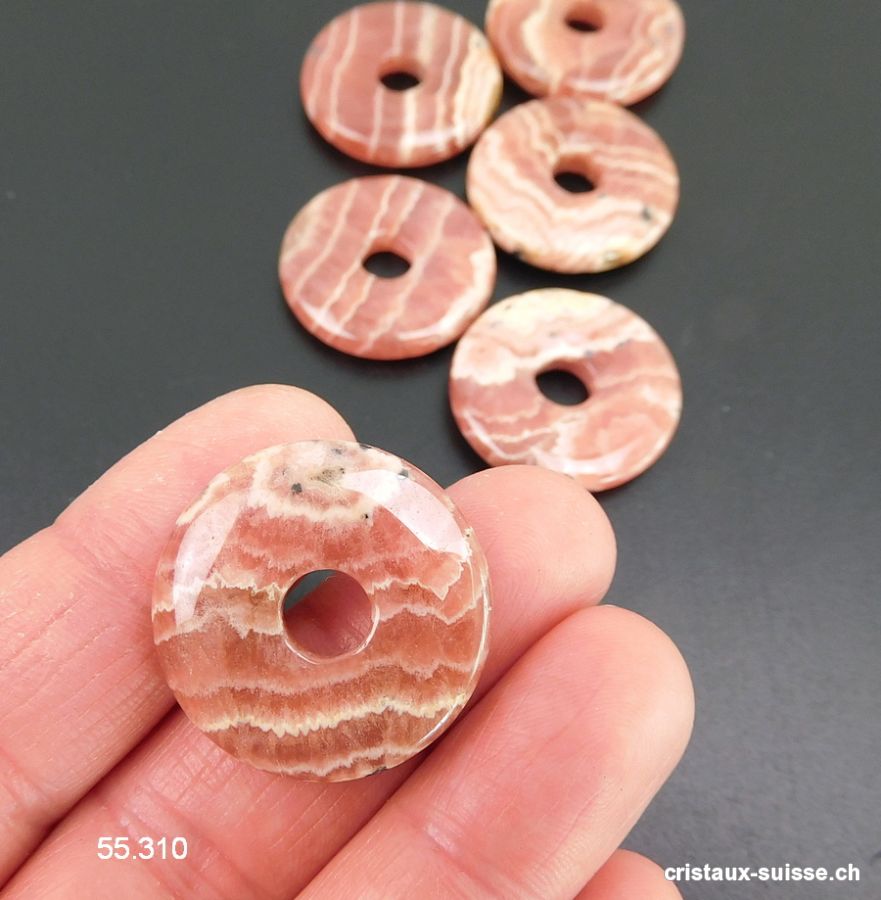 Rhodochrosite foncée du Pérou, donut 2,5 cm