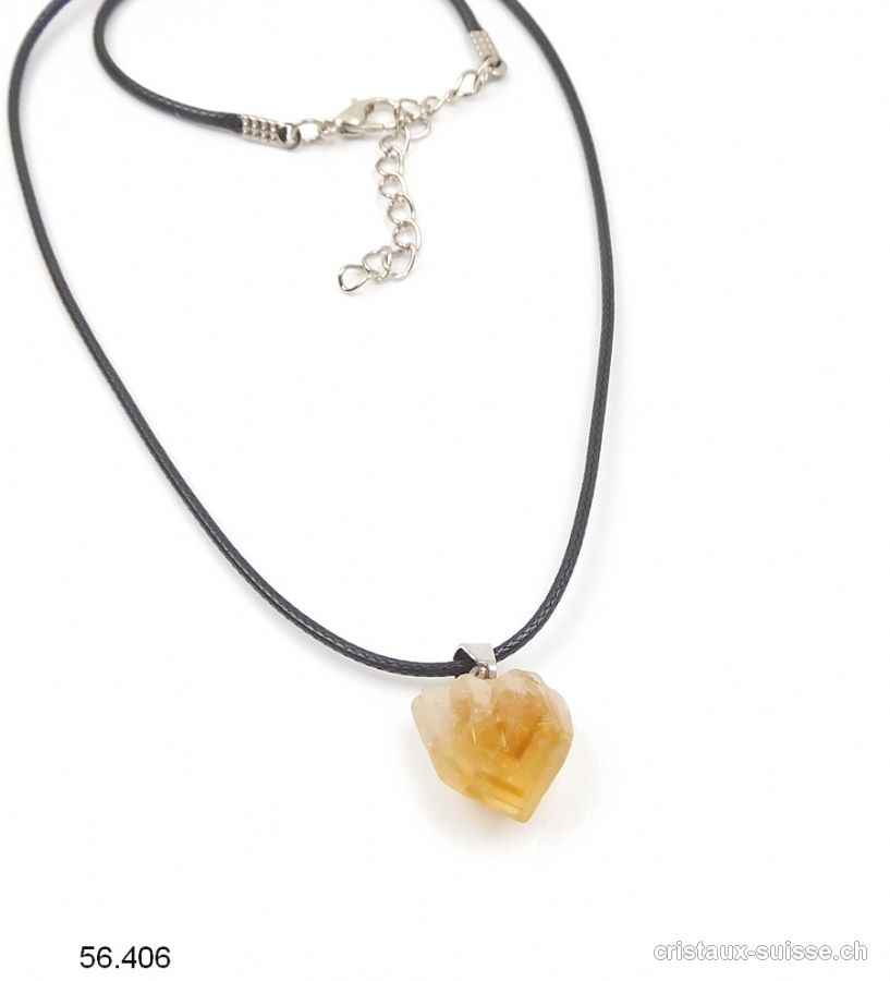 Pendentif Citrine morceau brut 1,5 à 2,5 cm et Collier. Offre Spéciale