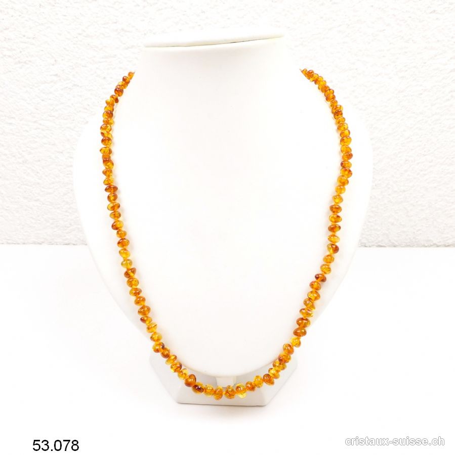 Collier Ambre miel noué 5-8 mm / 60 - 62 cm