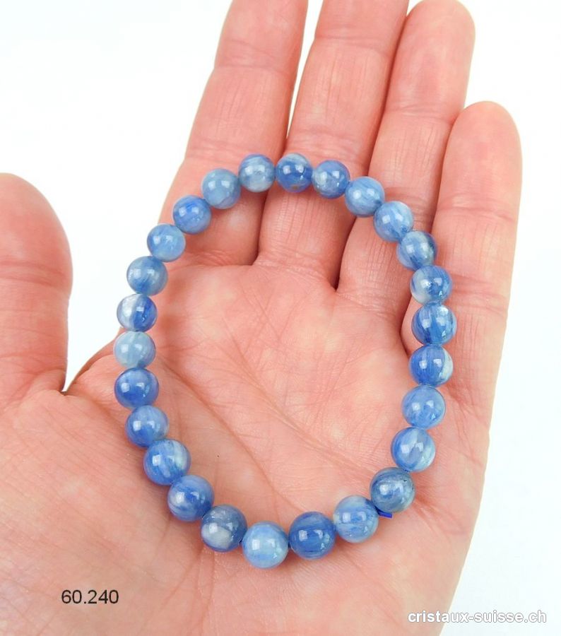 Bracelet Cyanite bleue - Disthène 7 mm / 18 cm
