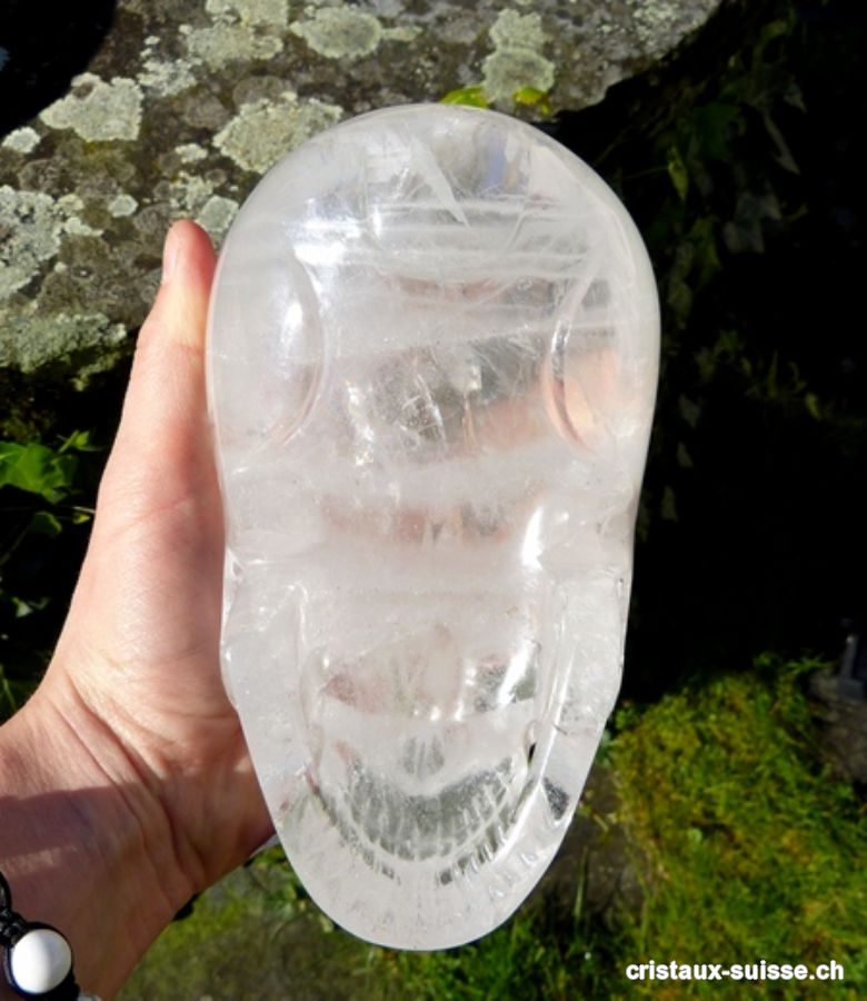 Crâne en cristal de roche. Pièce unique + de 1,5 kilo. 